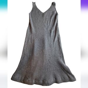 Gray Ribbed Knit Skirt